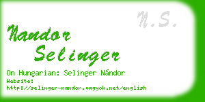 nandor selinger business card
